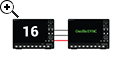 Deux WaveRunner Oscilloscopes haute définition 8000HD 8 canaux connectés ensemble à l'aide d'OscilloSYNC pour fournir 16 canaux sur un seul écran d'oscilloscope