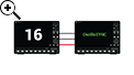 Two WaveRunner 8000HD 8 channel high definition oscilloscopes connected together using OscilloSYNC to provide 16 channels on one oscilloscope display